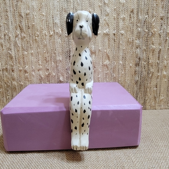 Vtg Wooden Shelf Sitting Dalmation Primitive Folk Art Handcrafted - Picture 1 of 8